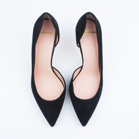 New JCREW Size 8 Black Lucie Suede D'Orsay Pumps - Picture 2 of 3